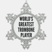 Wereldwijd de grootste trombone-speler tin sneeuwvlok ornament (Voorkant)