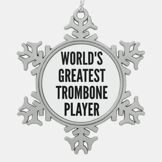 Wereldwijd de grootste trombone-speler tin sneeuwvlok ornament (Voorkant)