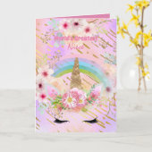 Wereldwijd de grootste UNECE Unicorn Face Pink Gol Kaart (Gele Bloem)