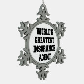 Wereldwijd de grootste verzekeringsagent tin sneeuwvlok ornament (Links)