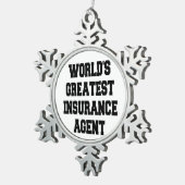 Wereldwijd de grootste verzekeringsagent tin sneeuwvlok ornament (Rechts)