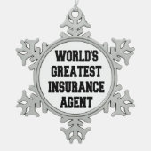 Wereldwijd de grootste verzekeringsagent tin sneeuwvlok ornament (Voorkant)