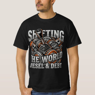 Wereldwijd diesel en schuld vrachtwagenchauffeur c t-shirt