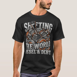 Wereldwijd diesel en schuld vrachtwagenchauffeur c t-shirt