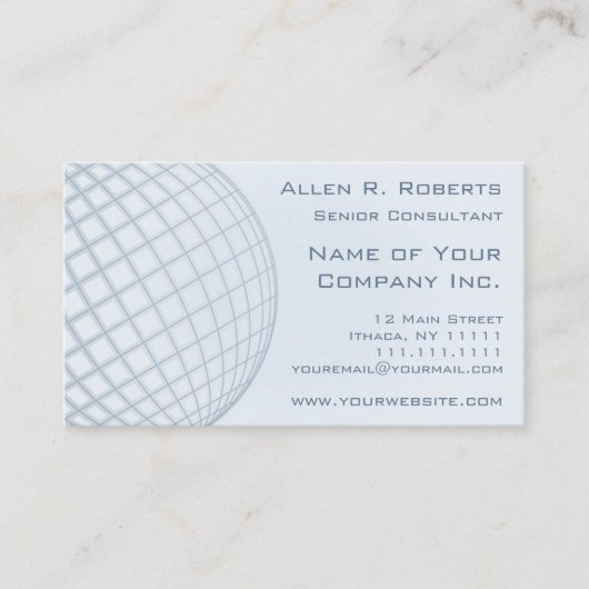 Wereldwijd elegant Bleek blauw modern bedrijf Visitekaartje (Voorkant)