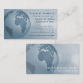 Wereldwijd elegant grijs blauw modern bedrijf visitekaartje (Voorkant / Achterkant)