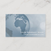 Wereldwijd elegant grijs blauw modern bedrijf visitekaartje (Achterkant)