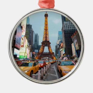 Wereldwijd gemengd - New York City & Parijs Metalen Ornament