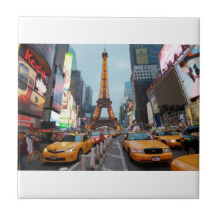 Wereldwijd gemengd - New York City & Parijs Tegeltje