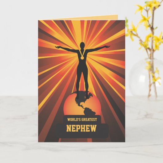 Wereldwijd GROOTSTE Nephew Golden Award - Groet Kaart (Gele Bloem)