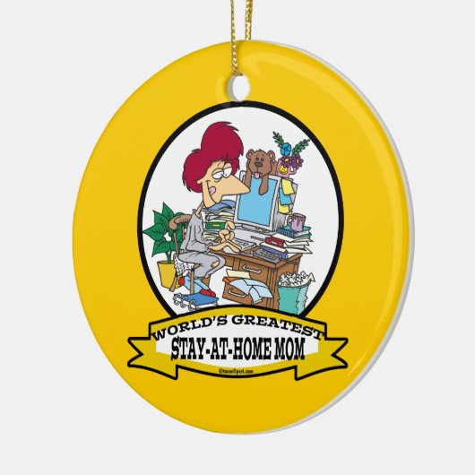 WERELDWIJD GROOTSTE VERBLIJF IN HOME MOM-CARTOON KERAMISCH ORNAMENT (Links)