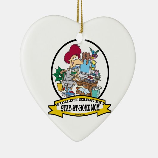 WERELDWIJD GROOTSTE VERBLIJF IN HOME MOM-CARTOON KERAMISCH ORNAMENT (Rechts)