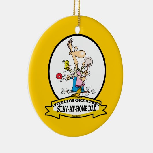 WERELDWIJD GROOTSTE VERBLIJF IN THUIS DAD CARTOON KERAMISCH ORNAMENT (Rechts)