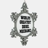 Wereldwijd het beste dieselmechanisme tin sneeuwvlok ornament (Links)