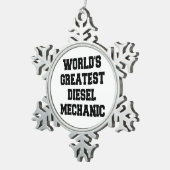 Wereldwijd het beste dieselmechanisme tin sneeuwvlok ornament (Rechts)