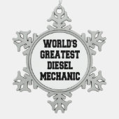 Wereldwijd het beste dieselmechanisme tin sneeuwvlok ornament (Voorkant)