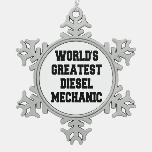 Wereldwijd het beste dieselmechanisme tin sneeuwvlok ornament (Voorkant)