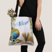 Wereldwijd leren tote bag (Dichtbij)