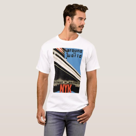 Wereldwijd met NYK T-shirt (Voorkant volledig)