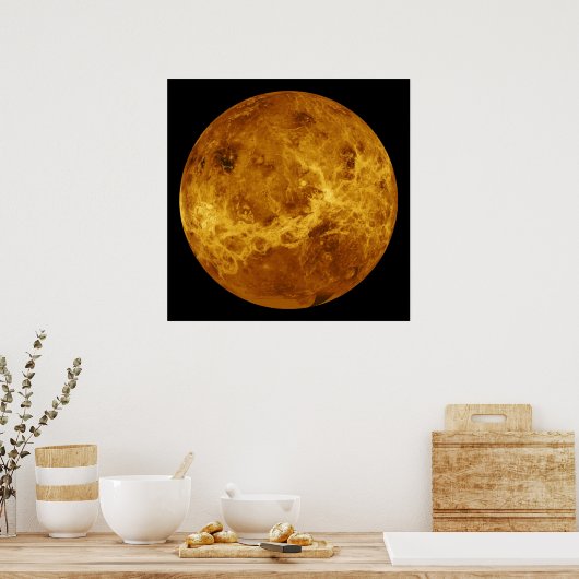 Wereldwijd oppervlak van de Planet Venus Poster (Keuken)