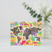 Wereldwijd reizen briefkaart (Staand voorkant)