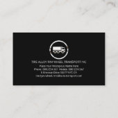 Wereldwijd vervoer van vrachtwagens met zilveren b visitekaartje (Achterkant)