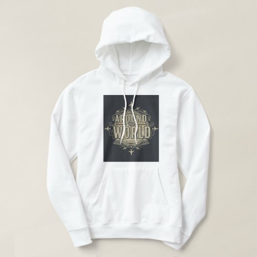 Wereldwijd Vintage Embleem Hoodie (Design voorkant)