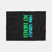 Wereldwijd wereldwijd lokaal milieubewust denken fleece deken (Voorkant (Horizontaal))