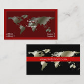Wereldwijd/zilver/rood visitekaartje (Voorkant / Achterkant)