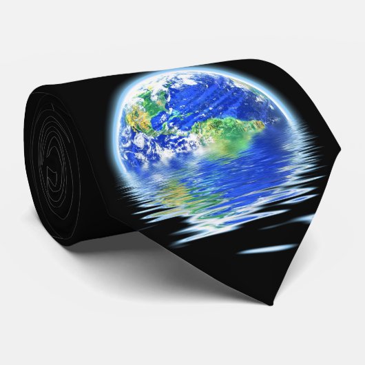Wereldwijde Aarde met warming Overstromde Aarde Il Stropdas (Opgerold)