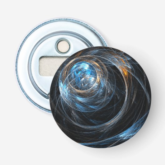 Wereldwijde Abstracte Art Button Flesopener (Voorkant)