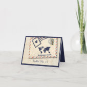 wereldwijde Adventure Destination Trouwtafel numme Bedankkaart (Voorkant)