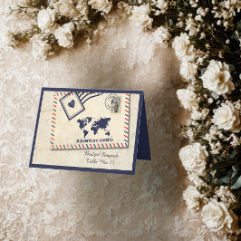 wereldwijde Adventure Destination Wedding gastkaar Bedankkaart