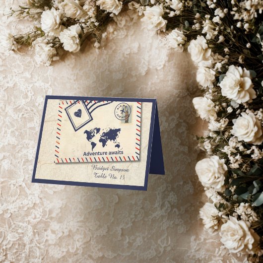 wereldwijde Adventure Destination Wedding gastkaar Bedankkaart