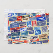 Wereldwijde Airmail Labels Briefkaart (Voorkant / Achterkant)