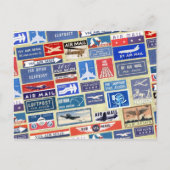 Wereldwijde Airmail Labels Briefkaart (Voorkant)