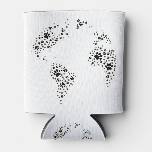 Wereldwijde atlas-dog-schilderafdrukken blikjeskoeler (Voorkant)