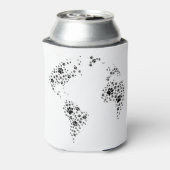 Wereldwijde atlas-dog-schilderafdrukken blikjeskoeler (Blikje Achterkant)