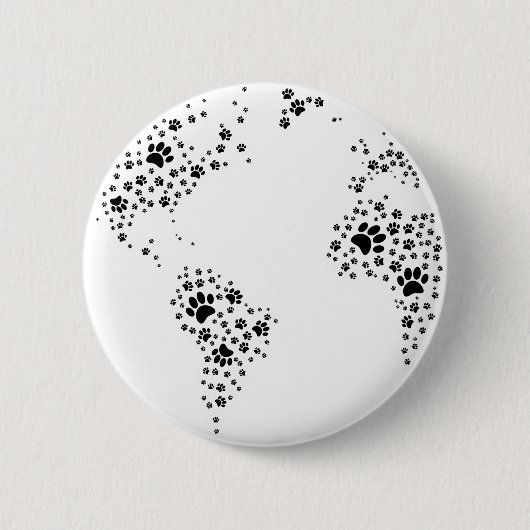 Wereldwijde atlas-dog-schilderafdrukken ronde button 5,7 cm (Voorkant)