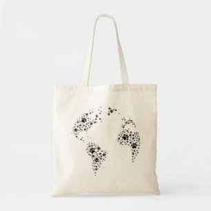 Wereldwijde atlas-dog-schilderafdrukken tote bag