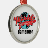 Wereldwijde Bartender Metalen Ornament (Rechts)
