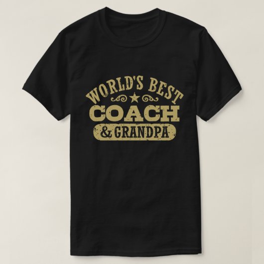 Wereldwijde Beste coach en opa T-shirt (Design voorkant)