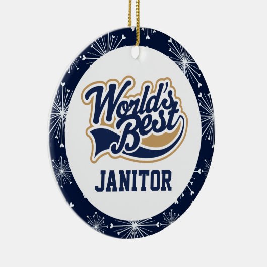 Wereldwijde beste Janitor Gift Keramisch Ornament (Rechts)
