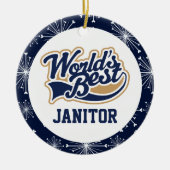 Wereldwijde beste Janitor Gift Keramisch Ornament (Voorkant)