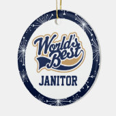Wereldwijde beste Janitor Gift Keramisch Ornament (Links)