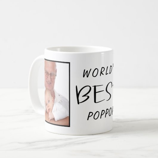 Wereldwijde beste Poppop Custom Photo Name Year Koffiemok (Voorkant links)