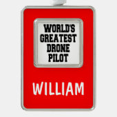 Wereldwijde bestuurder verzilverd omlijst ornament (Voorkant)