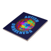 Wereldwijde bewustwording van autisme tegeltje (Zijkant)