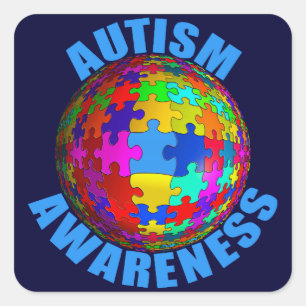 Wereldwijde bewustwording van autisme vierkante sticker