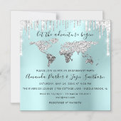 Wereldwijde bruiloft over Wereldbol op de bestemmi Magnetische Uitnodiging (Voorkant)